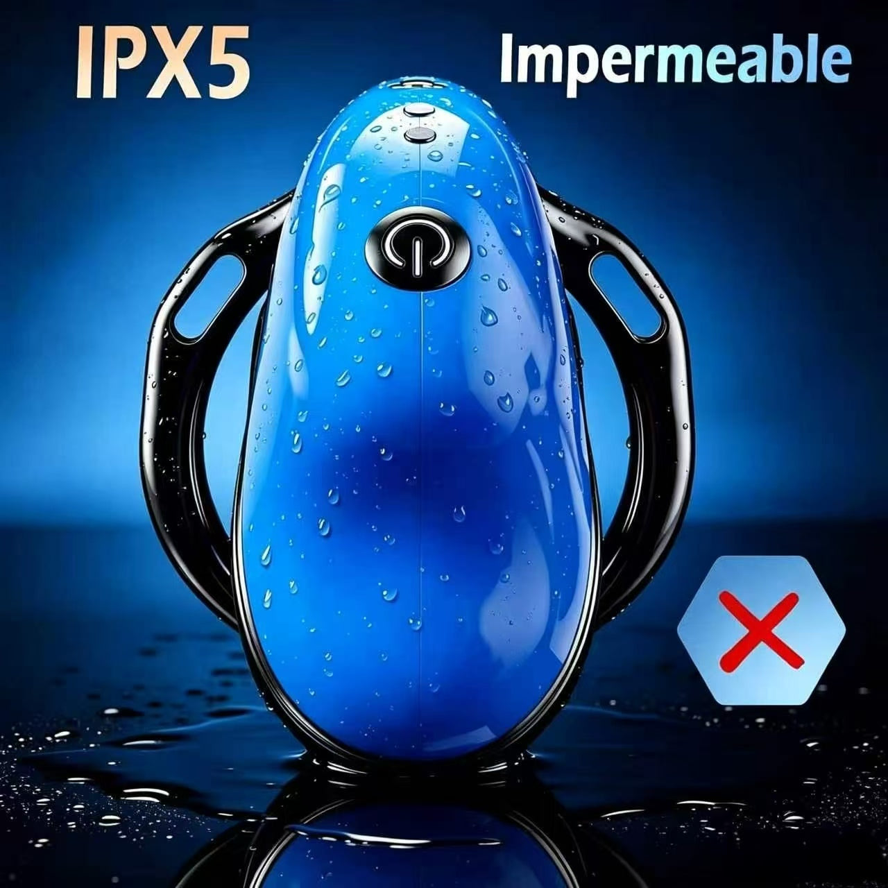 Blue App and Remote Vibrating Chastity Cage with 10 Modes detail view