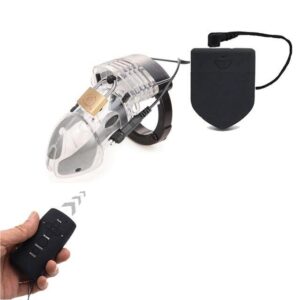 Remote-Controlled E-Stim Chastity Cage with Adjustable Ring and Control Box product view