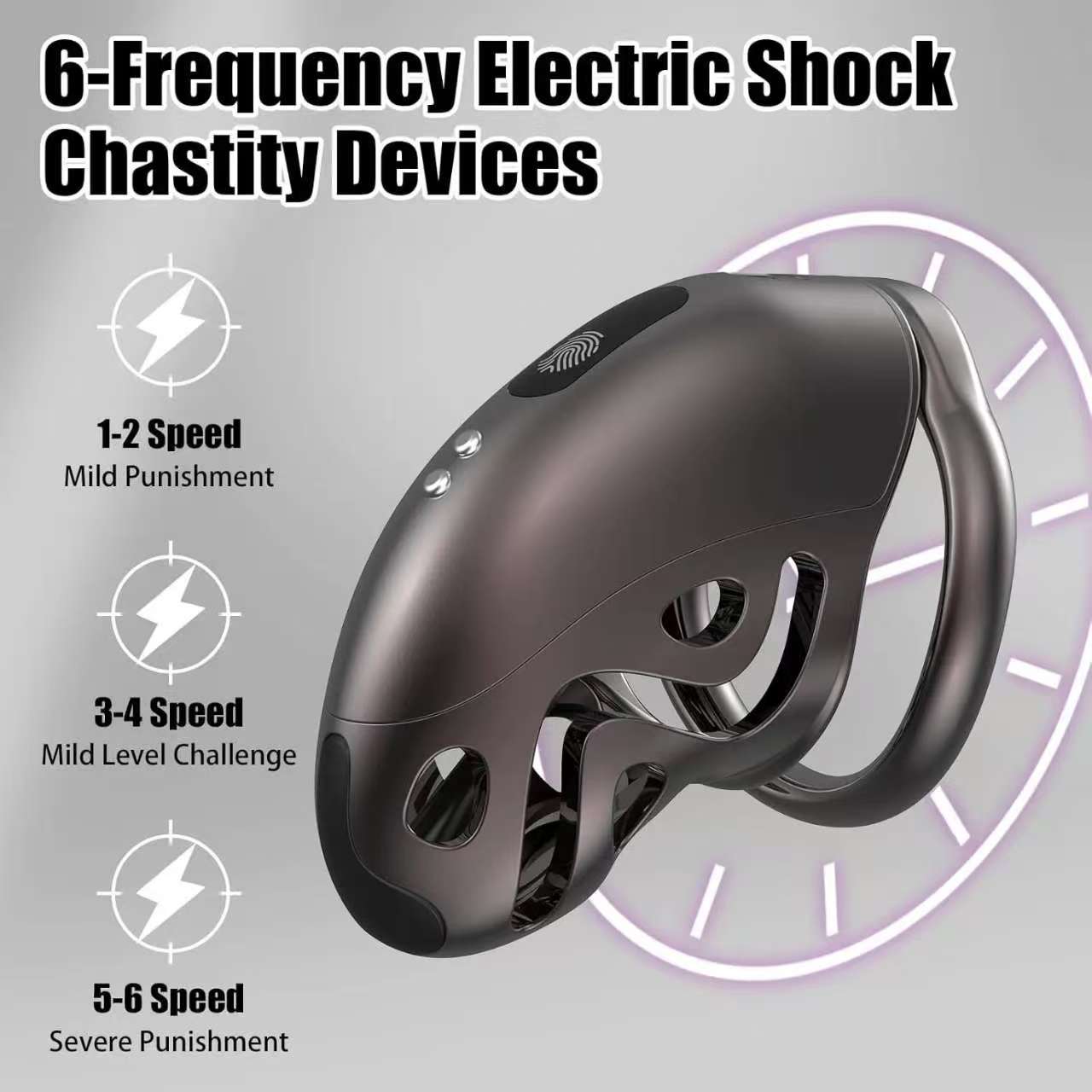 Hundred Beasts 6-Level Remote-Controlled E-Stim Chastity Cage package or size detail