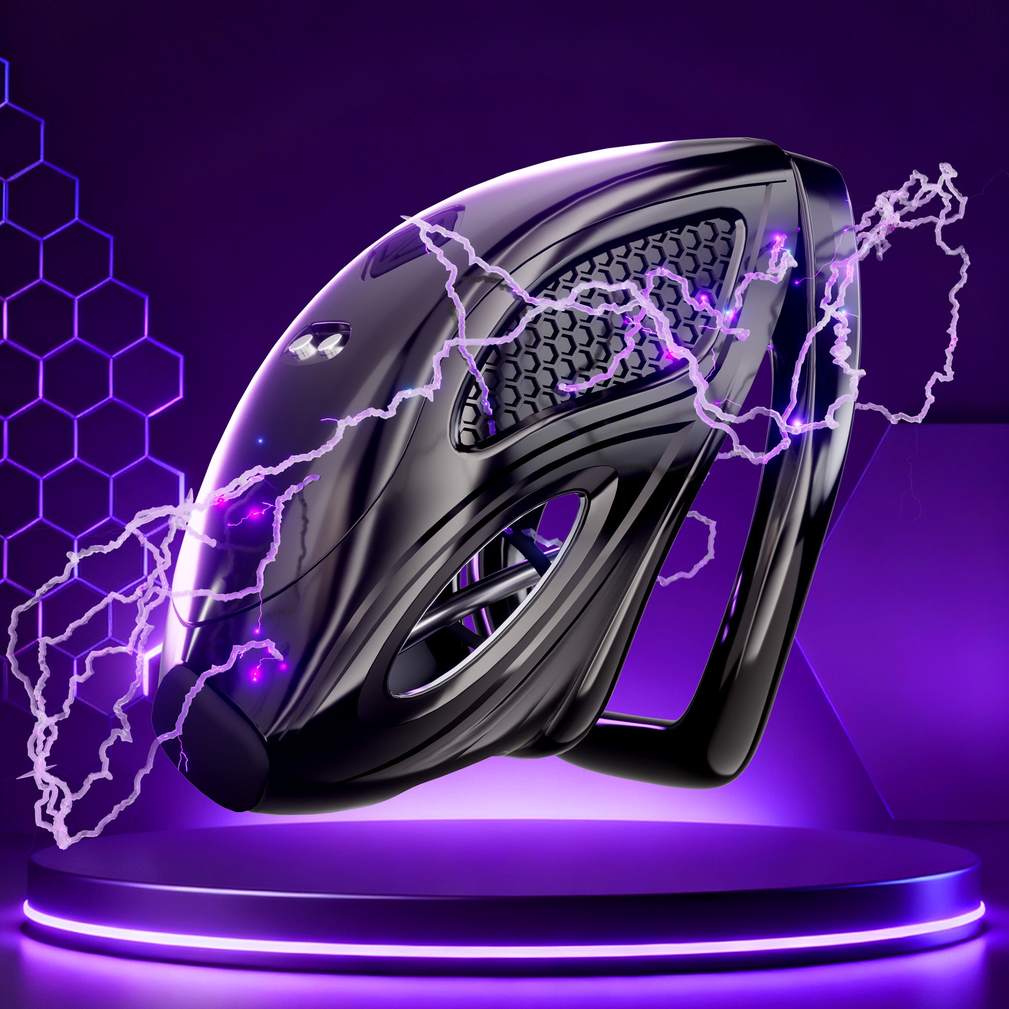 LOCKINK Bee Sting 10-Mode App-Controlled E-Stim Chastity Cage detail view