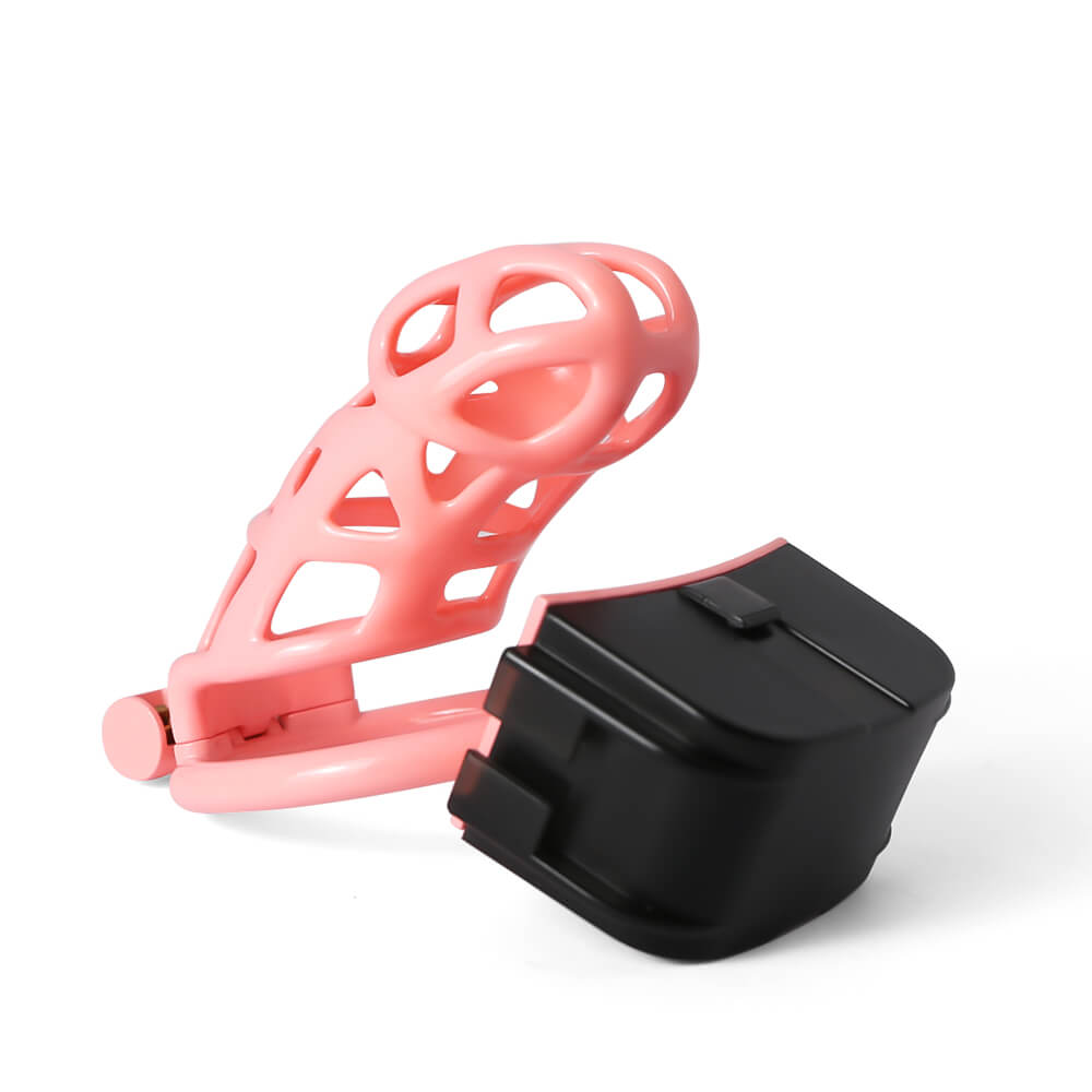Pink Mamba Remote-Controlled E-Stim Chastity Cage package or size detail
