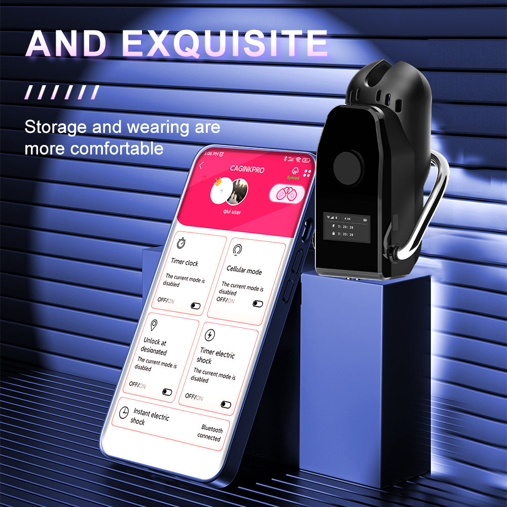 QIUI CAGINK Pro Cellmate 3 App-Controlled Smart Chastity Cage package or size detail